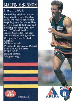 1995 Select AFL #367 Martin McKinnon Back
